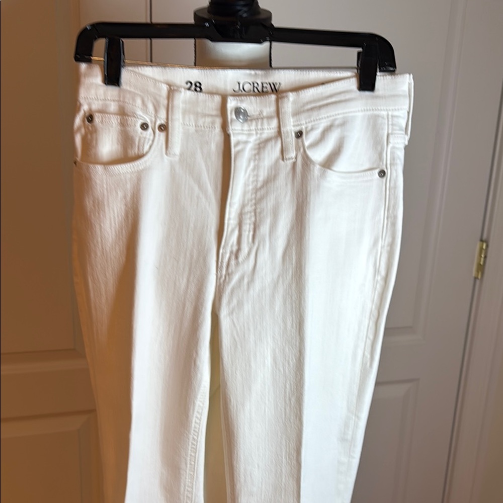J. Crew White Flare Wide Leg Jeans High-Rise Cropped - Picture 2 of 8